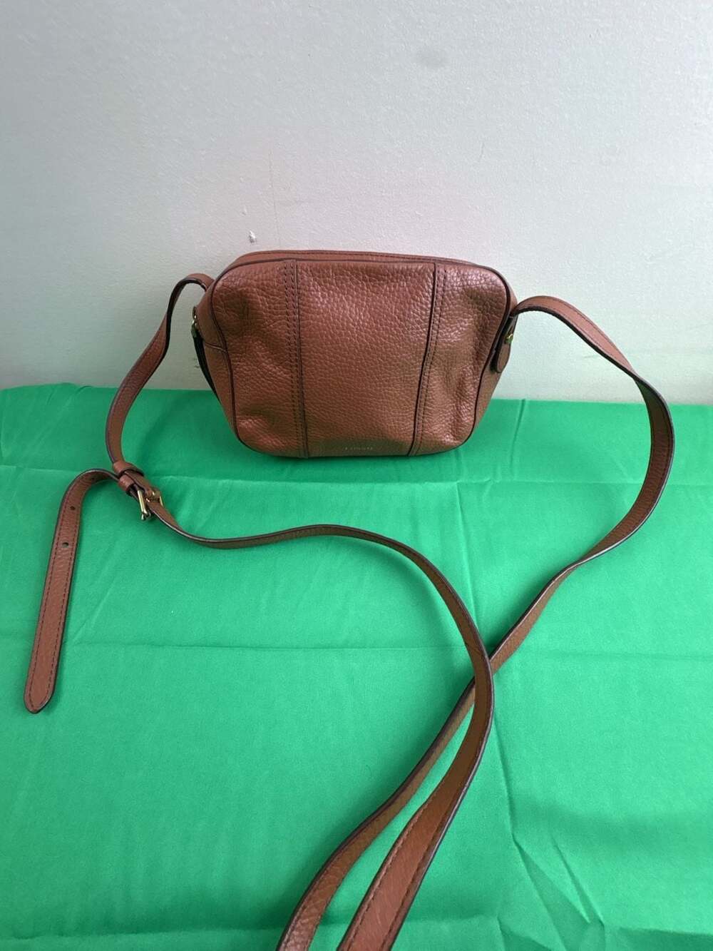 Fossil Brown Pebbled Leather Crossbody Bag
